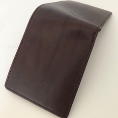 【未使用品】レザー 薄型 二つ折り 財布 本革 大容量 ダークブラウンの画像