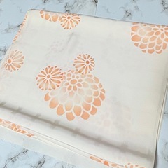 訳あり 反物 白 玉菊 シルク 絹 リメイク素材 ハンドメイド 手芸 はぎれ 正絹の画像