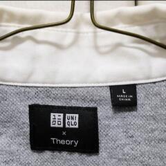 UNIQLO×Theory ユニクロドライカノコ クレリックポロシャツ L グレー 半袖の画像