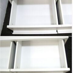 伸縮　TVボード ホワイト 引出し付　伸長式テレビ台　ローボード　シンプルモダン　AVボード リビング収納　L字配置可能 レイアウトフリーの画像