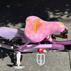 幼児用自転車 ディズニープリンセス ピンク 補助輪付き18インチの画像