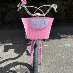 幼児用自転車 ディズニープリンセス ピンク 補助輪付き18インチの画像