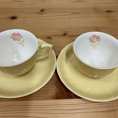 2507-626 Noritake CRAFTONE カップ&ソーサー2客 バラ売り不可 キズ 汚れありの画像