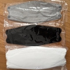 男女兼用 大人サイズ 立体型マスク グレー・黒・白 セットの画像