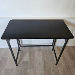 [山善] 折りたたみ デスク 幅80×奥行40×高さ70cm コンパクト アジャスター付き 傷がつきにくい 完成品 ダークブラウン/ブラウンの画像