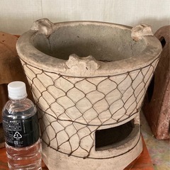 アウトドア　金網のついたちょっとカッコいい七輪　昭和レトロ　未使用品　の画像