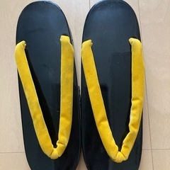 浴衣　作り帯　下駄　セット　ゆかた　浴衣セット　帯　帯セット　紺色イエローの画像