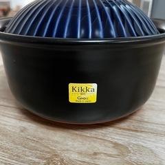 ※お取引予約済♪未使用◎銀峯陶器 菊花 ごはん土鍋（2合炊き・瑠璃色）萬古焼🍚の画像