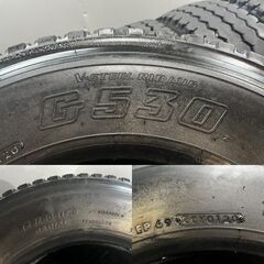 札幌発 引取OK BS G530 225/80R17.5 123/122L 17.5インチ トラックタイヤ 夏タイヤ リブラグ 6本 20年製 バリ溝 4t レンジャー等　(KTT611)クレジットカード QRコード決済可能の画像