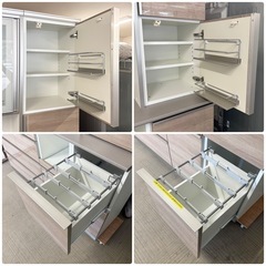 【新品同様‼️】定価38万♪ 綾野製作所 170cm幅キッチンボード(カンビア) 食器棚 収納家具 艶あり木目調ブラウン♪の画像