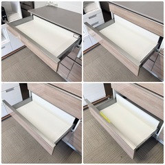 【新品同様‼️】定価38万♪ 綾野製作所 170cm幅キッチンボード(カンビア) 食器棚 収納家具 艶あり木目調ブラウン♪の画像