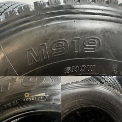 【走行短め】TOYO M919 245/80R17.5 133/131J 17.5インチ トラックタイヤ スタッドレス 6本 21年製 4t 増トン ユニック　(KTT629)クレジットカード QRコード決済可能の画像