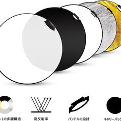 撮影用5色 丸レフ板 ハンドル付きの画像
