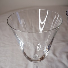 フランス ヴィンテージ Baccarat オンド ワイングラス ペア バカラの画像