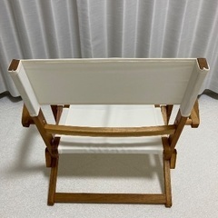 【2,000円】ニトリ 木製折りたたみローチェア アウトドア 2脚 アイボリー 白の画像
