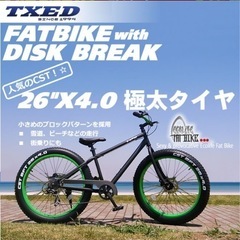 ファットバイク 【配送可】ビーチクルーザー 自転車　26インチの画像