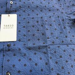 半袖シャツ　タケオキクチ　ネイビー　リップル スモールパターン Mの画像