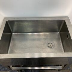 (250725）　キャスター付き１槽シンク　厨房用品　W800×D500×H700　①の画像