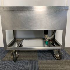 (250725）　キャスター付き１槽シンク　厨房用品　W800×D500×H700　①の画像