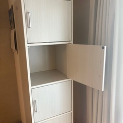 白井産業 FUL-1845 5D WH 5枚扉のシンプルキャビネット フルニコ ホワイトの画像