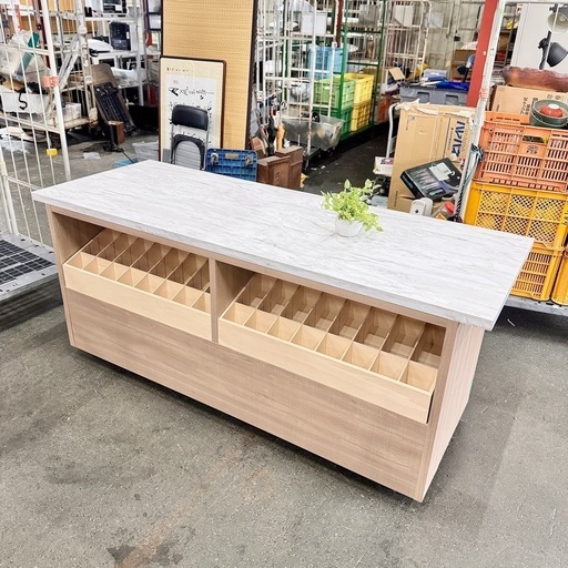 食器棚カウンター A1400?激安‼️ 仕分け棚付きカウンター対面カウンター什器カウンター ?