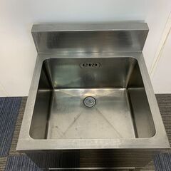 (250725）　１槽シンク　厨房用品　W600×D600×H590（バックガードH150）②の画像