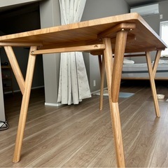 【新品同様】RASIC デザインダイニング テーブル単品『D. ディードット』ナチュラルの画像