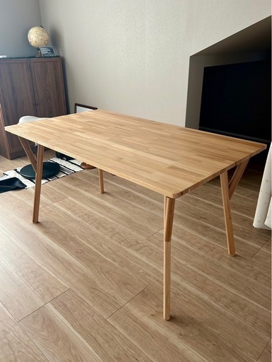 【新品同様】RASIC デザインダイニング テーブル単品『D. ディードット』ナチュラル