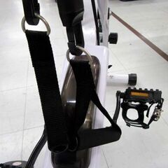 BARWING フィットネスバイク エクササイズバンド付 ホワイト トレーニングバイク エアロバイク 足漕ぎ 健康器具 筋トレ ダイエット バーウィング 苫小牧西店 の画像