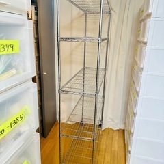 スチールラック 幅110cm 奥行35cm 高さ175cm 5段 アルミ 隙間収納　キャスター付き　アイリスオーヤマの画像