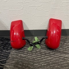 バイク ミラー 左右セット 赤 レッド　の画像