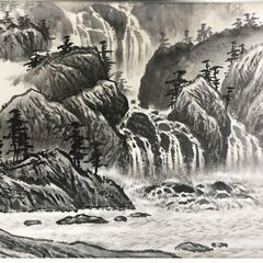 寒梅人 深谷流泉 絵画 額装の画像