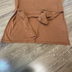 a.new day ブラウン 半袖ロングワンピース Mの画像