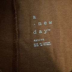 a.new day ブラウン 半袖ロングワンピース Mの画像