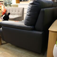 【川崎市宮前区リサイクルオフ】お買い得品♪　Fレザー　2Pソファ　黒の画像
