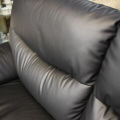 【川崎市宮前区リサイクルオフ】お買い得品♪　Fレザー　2Pソファ　黒の画像