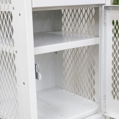 KG-16【新入荷　リサイクル品】STEEL STORAGE メッシュロッカー　白系の画像