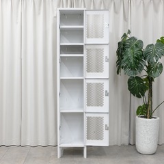 KG-16【新入荷　リサイクル品】STEEL STORAGE メッシュロッカー　白系の画像