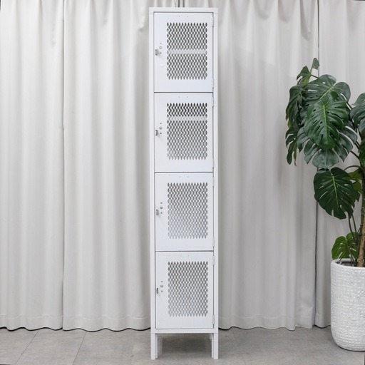 KG-16【新入荷　リサイクル品】STEEL STORAGE メッシュロッカー　白系 バンダムメッシュロッカー610G(8ドア)｜収納家具｜CRUSH CRASH PROJECT