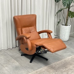 KG-17【新入荷　リサイクル品】YAMADAオリジナル　本革/リクライニング機能　電動パーソナルチェア　ブラウンの画像