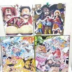 ワンピースフィギィア3体＆色紙4枚の画像