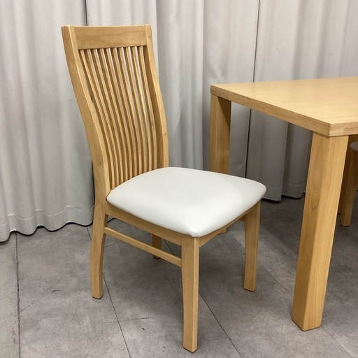 KG-18【新入荷　リサイクル品】ナフコ　天板アッシュ材　ダイニング3点セット　ナチュラル