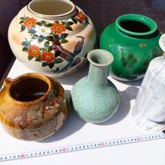 花瓶　花器　骨董　5点まとめ売り　九谷焼　信楽焼など　大きめで比較的きれいな状態ですの画像