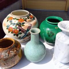花瓶　花器　骨董　5点まとめ売り　九谷焼　信楽焼など　大きめで比較的きれいな状態ですの画像
