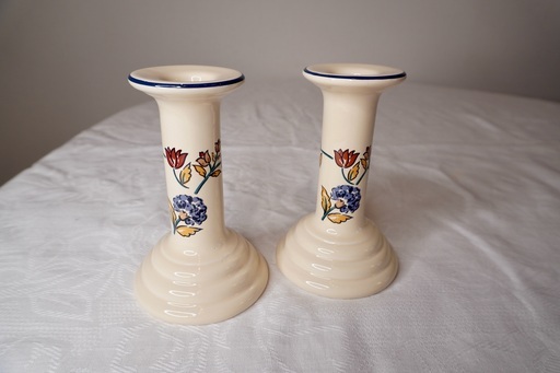 イギリス ヴィンテージ 陶器のキャンドルスタンド ペア イギリス ヴィンテージ 陶器のキャンドルスタンド ペア