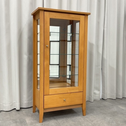 KG-22【新入荷　リサイクル品】木製　コレクションキャビネット　ナチュラル