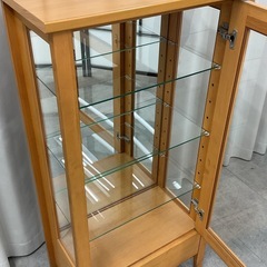 KG-22【新入荷　リサイクル品】木製　コレクションキャビネット　ナチュラルの画像