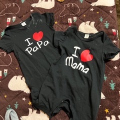 I♡PaPa/I♡MaMa 半袖ロンパースの画像