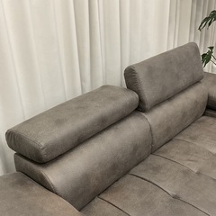 KG-24【新入荷　アウトレット品】ヴィンテージ調　レザーファブリック　3シーターソファ　グレーの画像