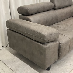 KG-24【新入荷　アウトレット品】ヴィンテージ調　レザーファブリック　3シーターソファ　グレーの画像